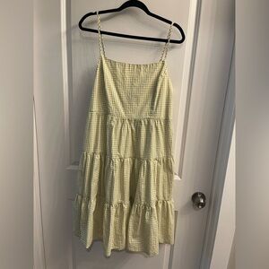 Carly Jean Los Angeles tiered gingham dress, size L
